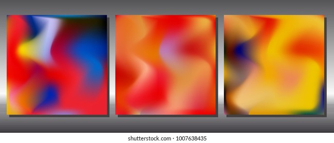 Set of gradient colors. Holographic background.