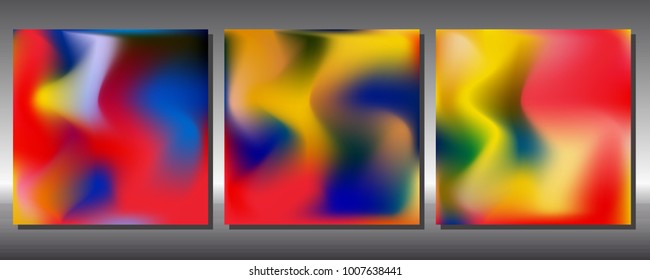 Set of gradient colors. Holographic background.