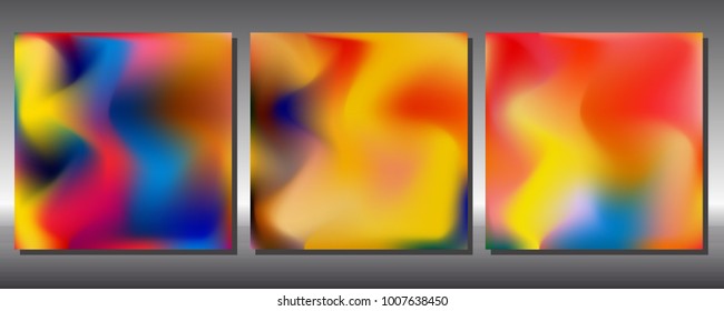 Set of gradient colors. Holographic background.