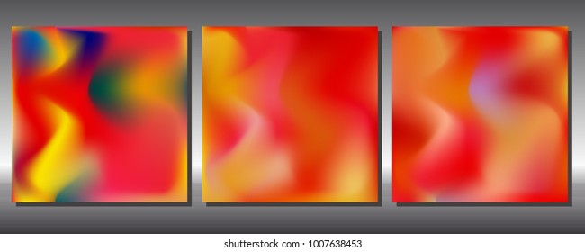 Set of gradient colors. Holographic background.