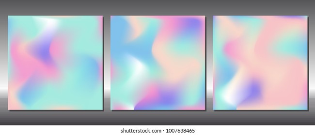 Set Gradient Colors Holographic Background Stock Vector (Royalty Free ...