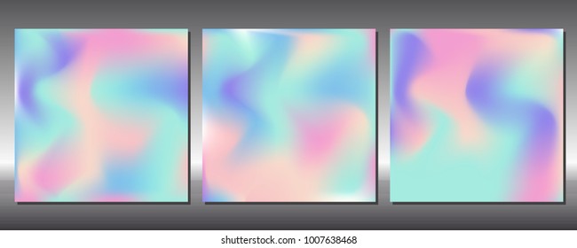 Set Gradient Colors Holographic Background Stock Vector (Royalty Free ...