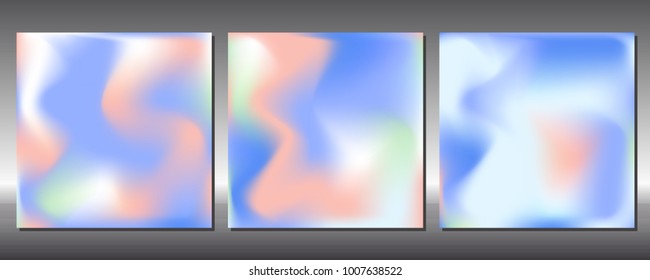 Set of gradient colors. Holographic background.