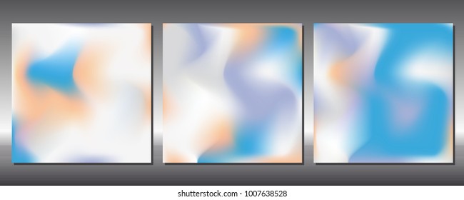 Set of gradient colors. Holographic background.