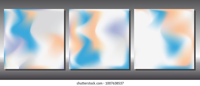 Set of gradient colors. Holographic background.