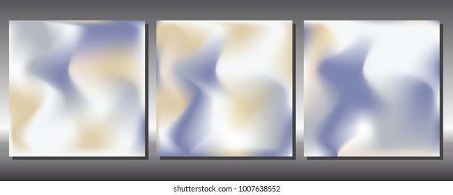 Set of gradient colors. Holographic background.