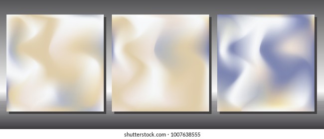 Set of gradient colors. Holographic background.