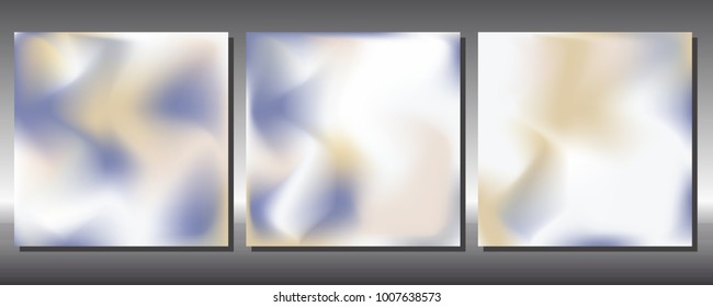 Set of gradient colors. Holographic background.