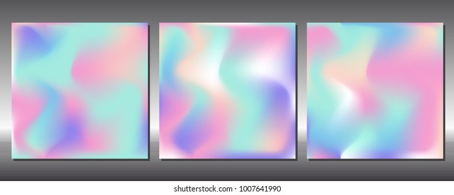 Set of gradient covers. Holographic background.