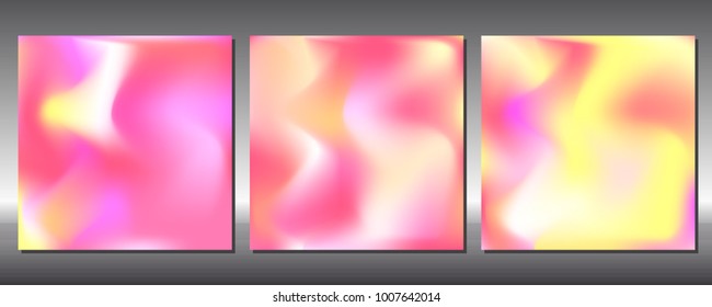 Set of gradient covers. Holographic background.