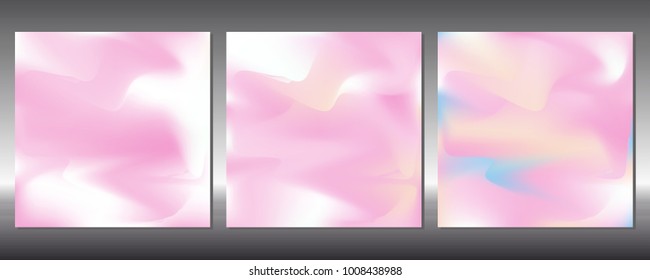 Set of gradient covers. Holographic background.
