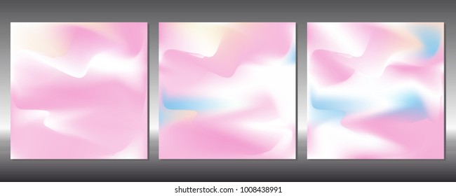 Set of gradient covers. Holographic background.
