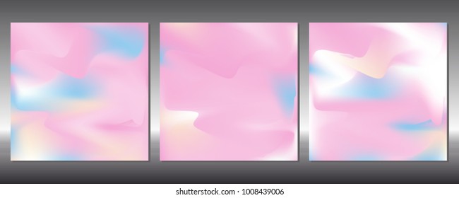 Set of gradient covers. Holographic background.
