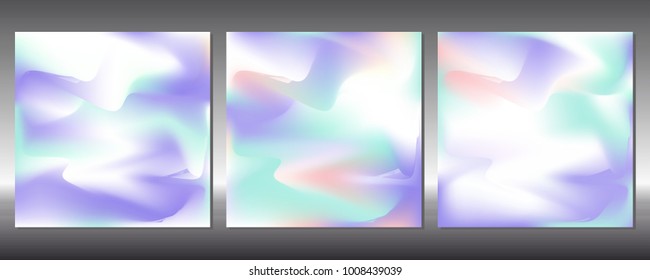 Set of gradient covers. Holographic background.
