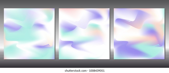 Set of gradient covers. Holographic background.
