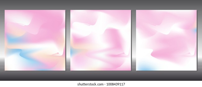 Set of gradient covers. Holographic background.
