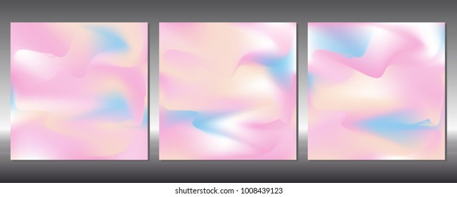Set of gradient covers. Holographic background.
