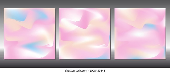 Set of gradient covers. Holographic background.
