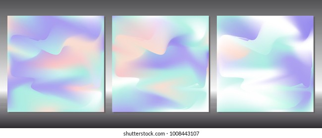 Set of gradient covers. Holographic background.
