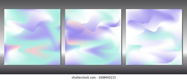 Set of gradient covers. Holographic background.
