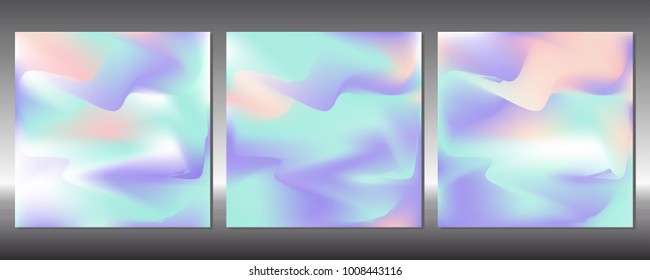 Set of gradient covers. Holographic background.
