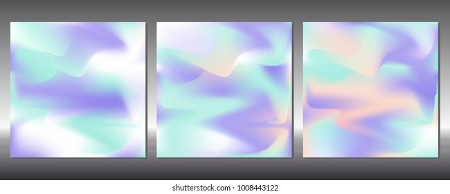 Set of gradient covers. Holographic background.
