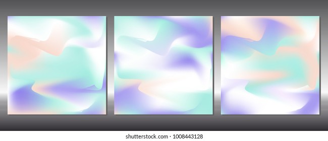 Set of gradient covers. Holographic background.
