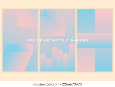conjunto de plantilla de fondo de cobertura de degradado geometri