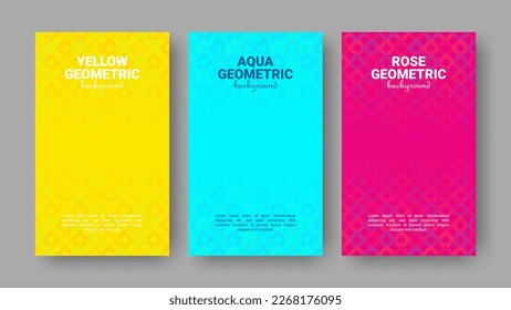 Set of Gradient Geometric Background. High Quality Vector Illustration