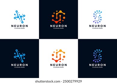 Set of gradient letter S connect logo design