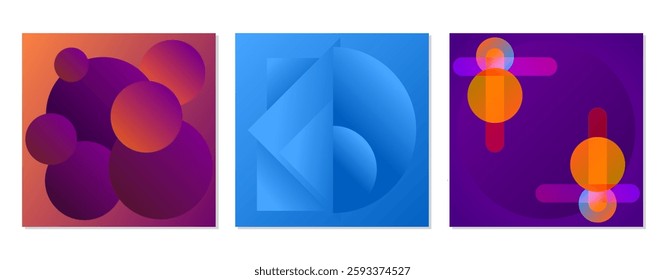 SET GRADIENT LIQUID BLURRED COLOR. SQUARE BACKGORUND WITH GEOMETRIC SHAPES CIRCLE LINES DESIGN VECTOR TEMPLATE GOOD FOR POSTER, WALLPAPER, COVER, POSTER, FLYER, SOCIAL MEDIA, GREETING CARD