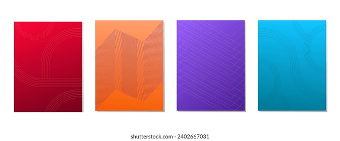 SET GRADIENT LIQUID COLOR POSTER BACKGORUND WITH GEOMETRIC LINES DESIGN VECTOR TEMPLATE GOOD FOR POSTER, WALLPAPER, COVER, FRAME, FLYER, SOCIAL MEDIA, GREETING CARD, MAGAZINE