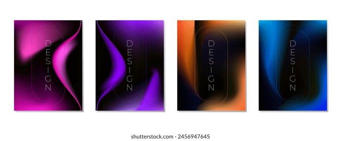 SET GRADIENT LIQUID COLOR. POSTER DARK BACKGORUND DESIGN VECTOR TEMPLATE GOOD FOR POSTER, WALLPAPER, COVER, FRAME, FLYER, SOCIAL MEDIA, GREETING CARD