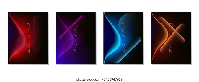 SET GRADIENT LIQUID COLOR. POSTER DARK BACKGORUND DESIGN VECTOR TEMPLATE GOOD FOR POSTER, WALLPAPER, COVER, FRAME, FLYER, SOCIAL MEDIA, GREETING CARD