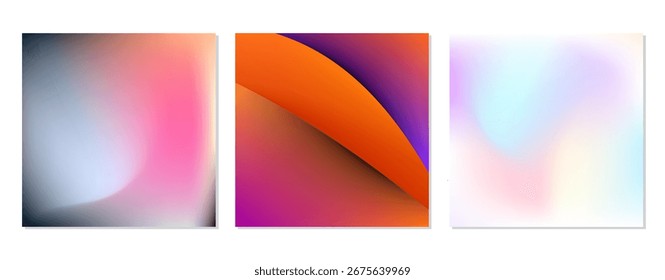 SET GRADIENT LIQUID COLOR. SQUARE BACKGORUND WITH HANDDRAWN SHAPES DESIGN VECTOR TEMPLATE GOOD FOR POSTER, WALLPAPER, COVER, FRAME, FLYER, SOCIAL MEDIA, GREETING CARD