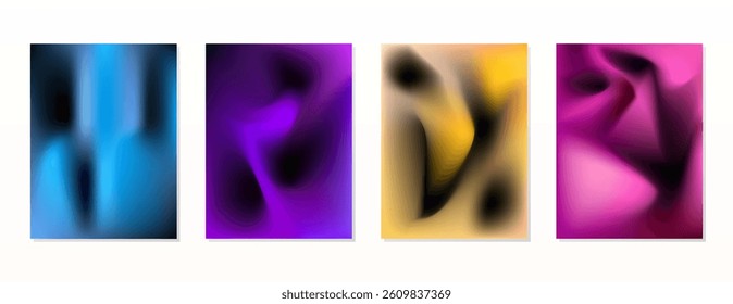 SET GRADIENT MESH FLUID BLURRED COLOR . POSTER BACKGORUND DESIGN WITH COPY SPACE AREA VECTOR TEMPLATE GOOD FOR POSTER, WALLPAPER, COVER, FRAME, FLYER, SOCIAL MEDIA 