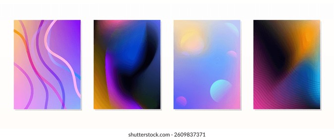 SET GRADIENT MESH FLUID BLURRED COLOR . POSTER BACKGORUND DESIGN WITH COPY SPACE AREA VECTOR TEMPLATE GOOD FOR POSTER, WALLPAPER, COVER, FRAME, FLYER, SOCIAL MEDIA 