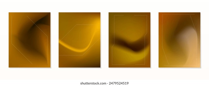 SET GRADIENT MESH GOLD LIQUID COLOR. POSTER BACKGORUND DESIGN VECTOR TEMPLATE GOOD FOR POSTER, WALLPAPER, COVER, FRAME, FLYER, SOCIAL MEDIA, GREETING CARD