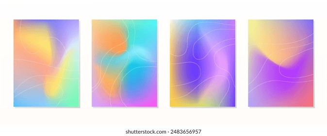 SET GRADIENT MESH LIQUID COLOR. POSTER BACKGORUND DESIGN VECTOR TEMPLATE GOOD FOR POSTER, WALLPAPER, COVER, FRAME, FLYER, SOCIAL MEDIA, GREETING CARD