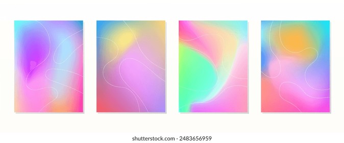 SET GRADIENT MESH LIQUID COLOR. POSTER BACKGORUND DESIGN VECTOR TEMPLATE GOOD FOR POSTER, WALLPAPER, COVER, FRAME, FLYER, SOCIAL MEDIA, GREETING CARD