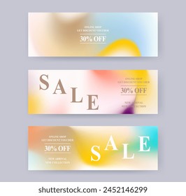 set of gradient mesh Style Sale Banner template