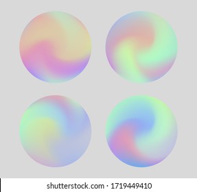 Set gradient orbs  Colorful circles in neon holographic tones 