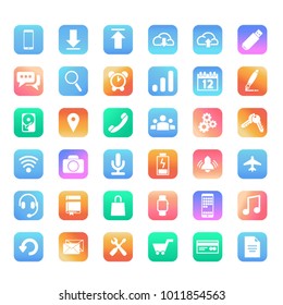 Set of gradient organizer icon on white background