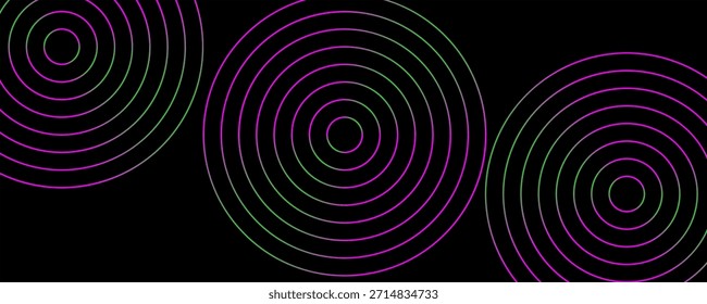 Conjunto de gradiente sinal radial, onda sonar, onda sonora, ícone de círculo quebrado