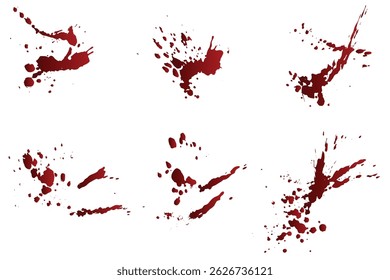 Conjunto de gradiente de sangre roja salpicadura aislado diseño de elemento de fondo