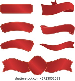 Conjunto de gradiente de rótulo vermelho ou tag, faixa de opções