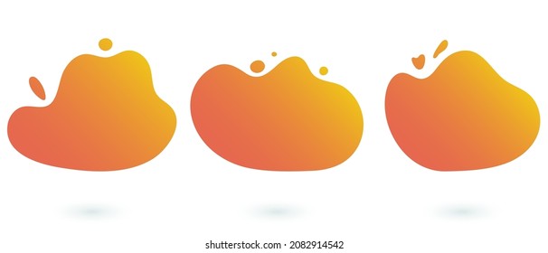 Set of gradient shapes. Abstract fluid design. Trendy colorful background.