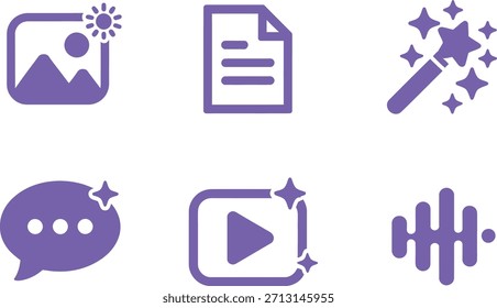 Set von Farbverlauf-Social-Media- und Multimedia-Symbolen