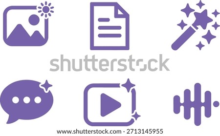 Set of gradient social media and multimedia icons
