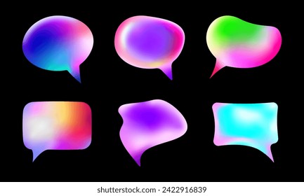 Set of gradient speech bubbles, 3D.